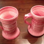 Marbled Red Porcelain Beer Steins